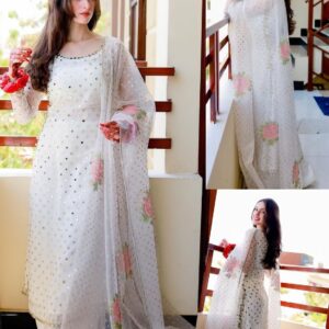 Chiffon Embroidered Dress